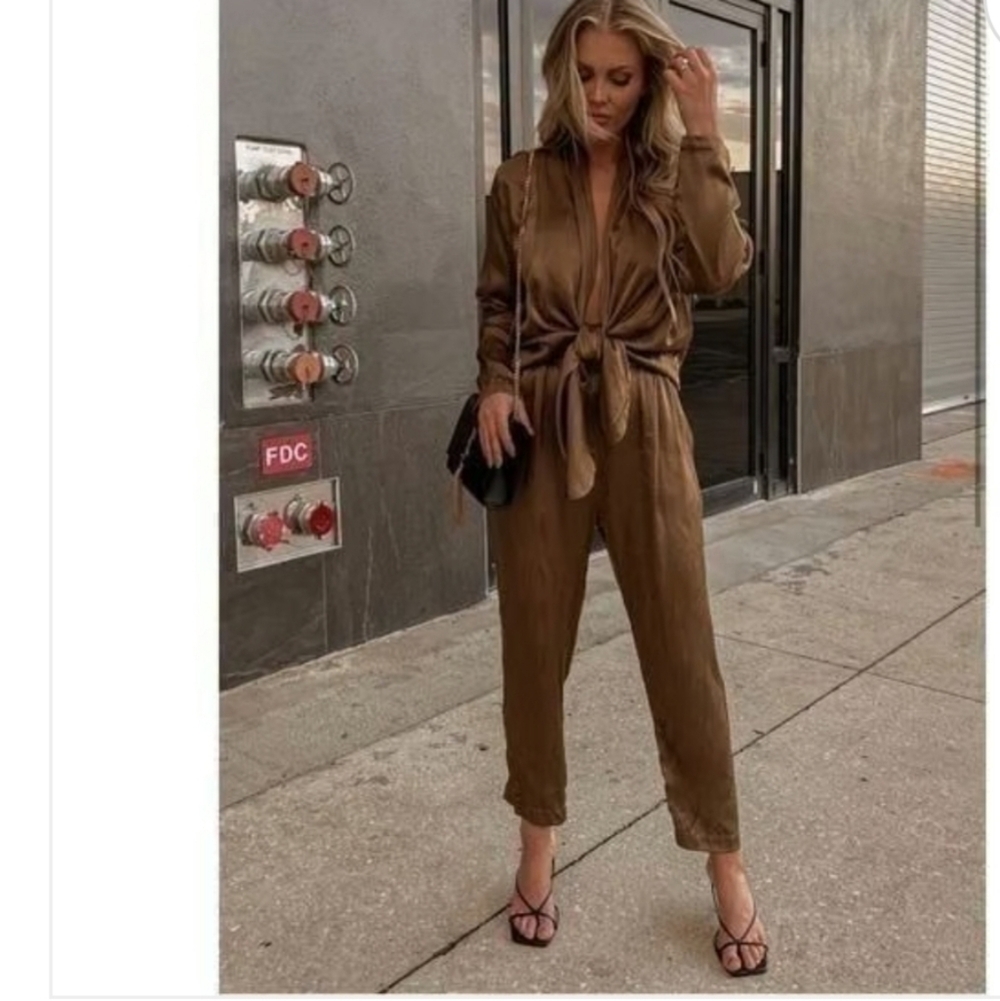 Mable Kauren Nicole Koi Jumpsuit Moss Green Size S - Picture 6 of 6